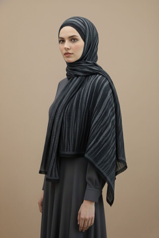 Rana Desen Müslin Şal Siyah